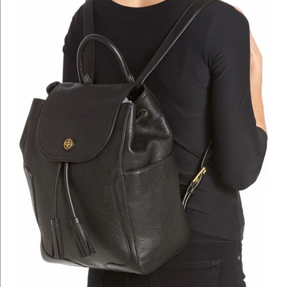 Tory Burch Black Frances Leather Backpack